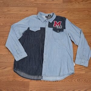 Disney Our Universe Shirt Men's XXL Blue Mickey Mouse Western Denim Chambray